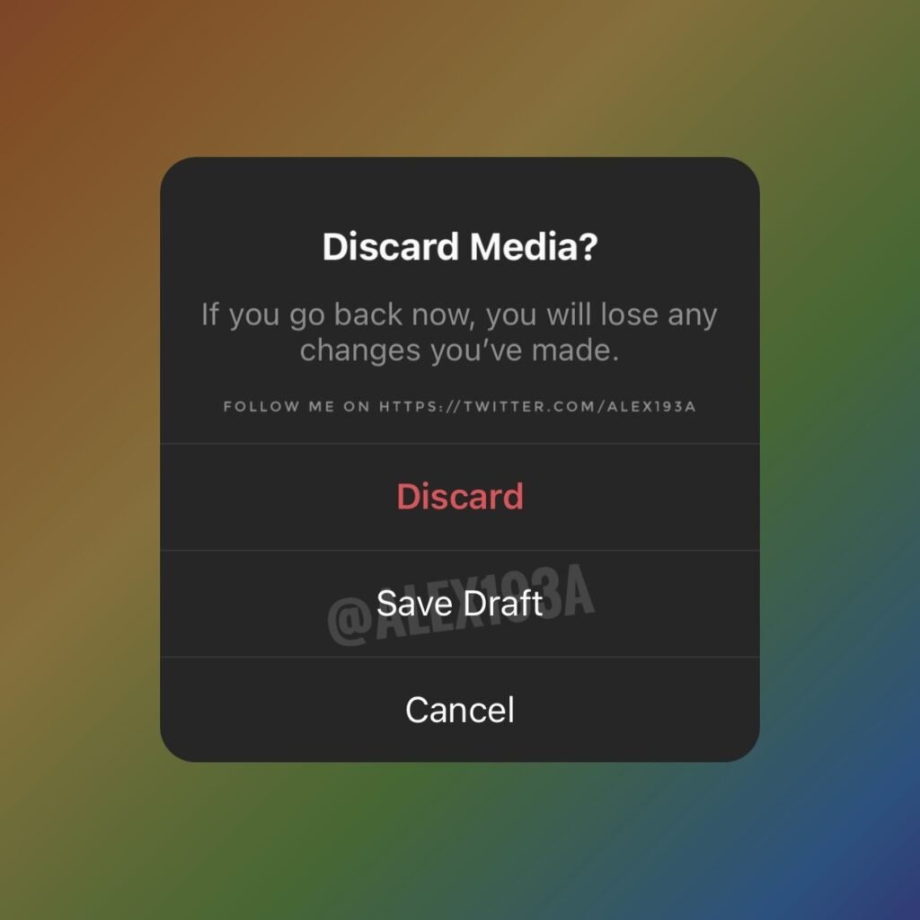 Instagram story draft