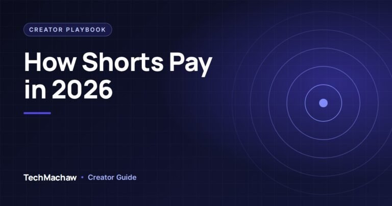 Explainer on YouTube Shorts monetization in 2026 showing Partner Program tiers and revenue share maths
